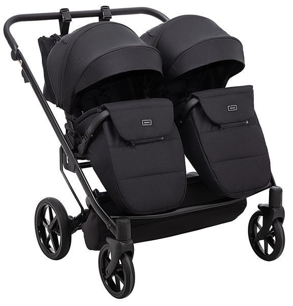 Коляска 2 в 1 для двійні Adamex Leo Duo Tip TK-53 чорний 1000681139 фото