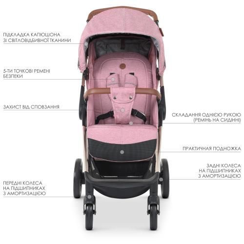 Коляска дитяча ME 1071-1 GALLANT v.2 Mauve Rose ME 1071-1 Mauve Rose фото