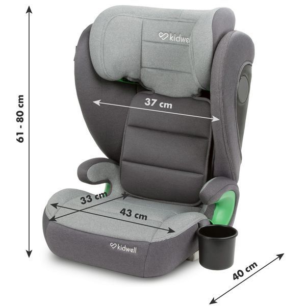 Дитяче автокрісло Kidwell Weston I-Size ISOFIX 100-150см (15-36кг) dark grey 6934 фото