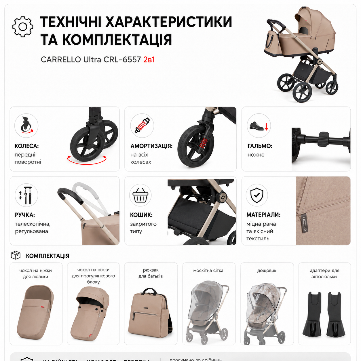 Характеристики та комплектація Carrello Ultra F CRL-6557