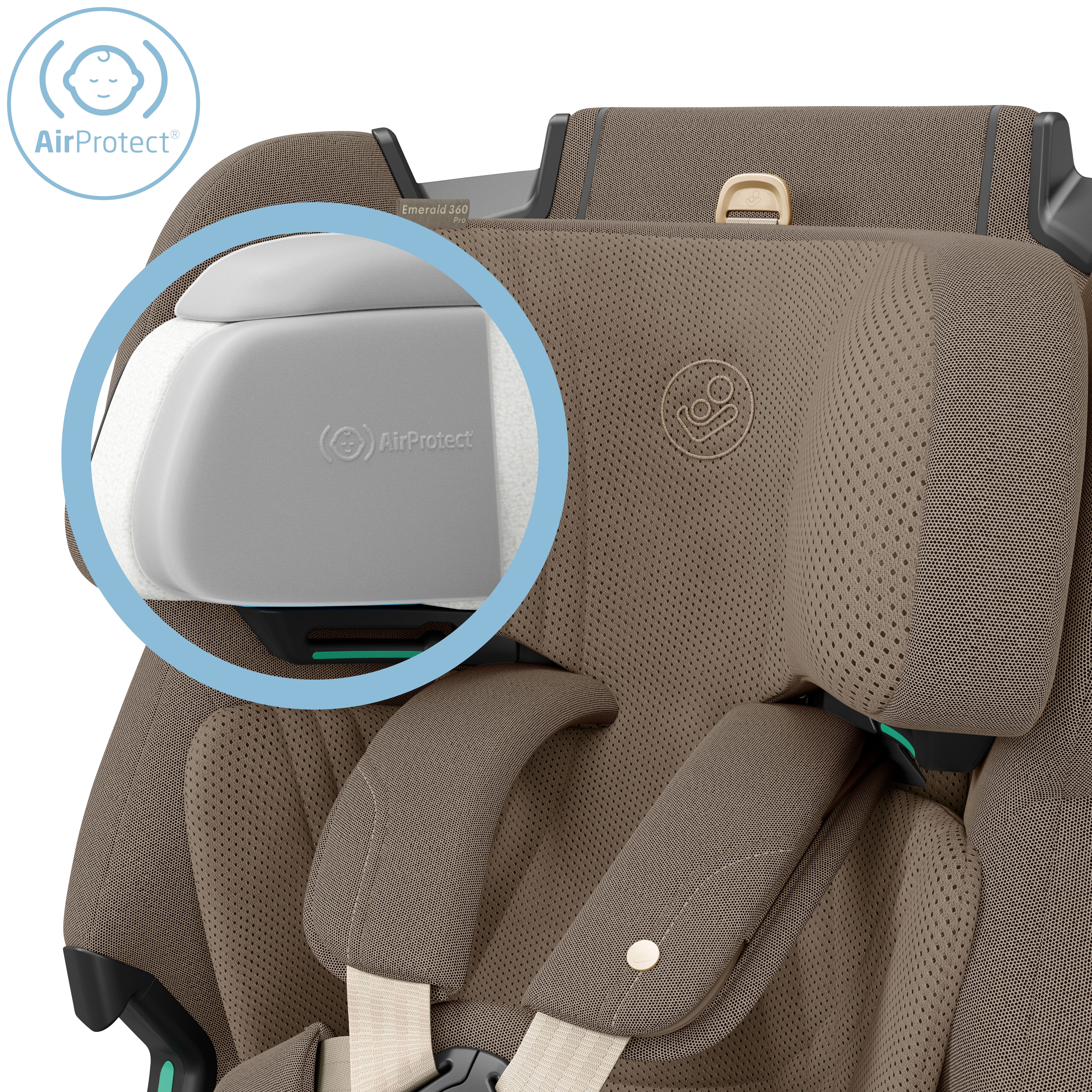 Захист голови AirProtect у Maxi-Cosi Emerald 360 Pro Authentic Truffle