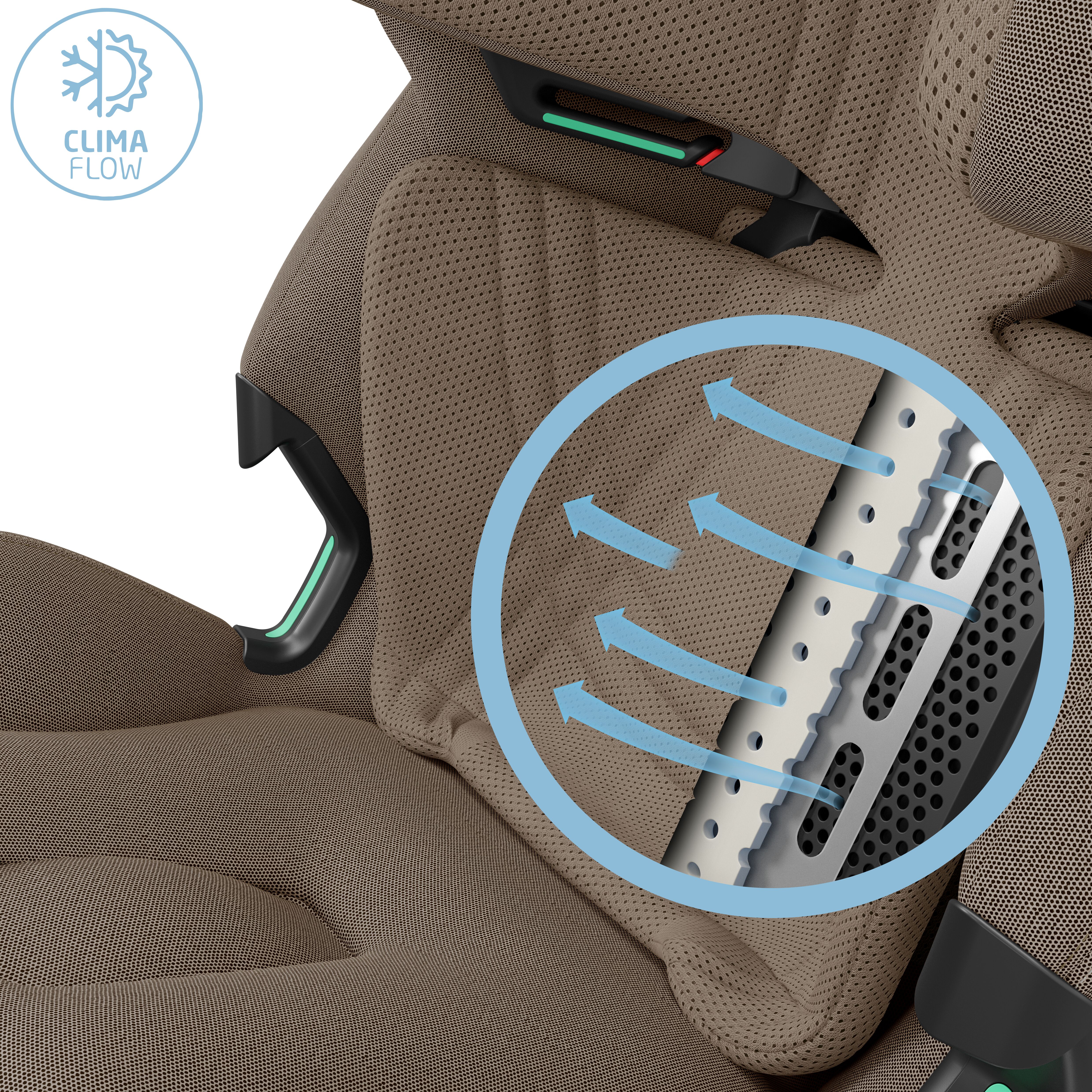 Система вентиляції ClimaFlow у Maxi-Cosi Emerald 360 Pro Authentic Truffle